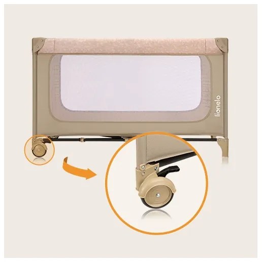 Lionelo - Cestovná postieľka JASMIN EASY FOLD Piesočná béžová