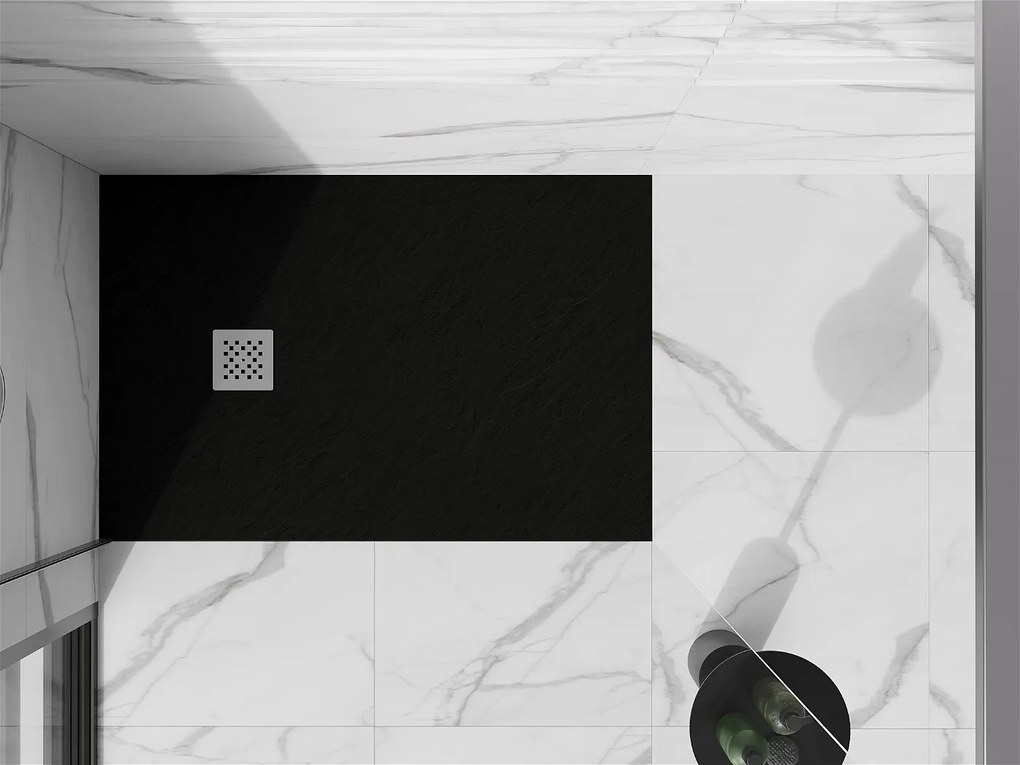 Mexen Stone+, obdĺžniková vanička z minerálneho kompozitu 120 x 100 cm, čierna matná, 44701012