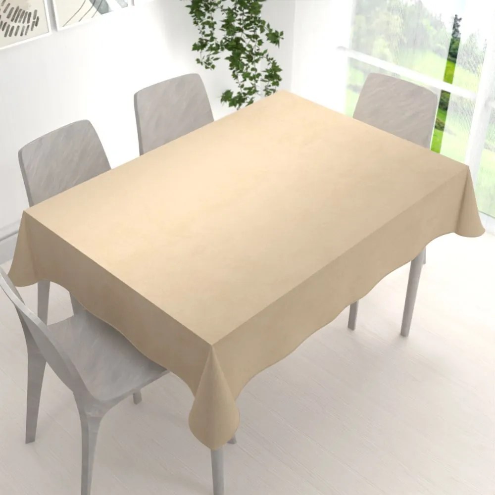 Biante Veľký zamatový obdĺžnikový obrus Velvet Premium SVP-045 Kávovo béžový 160x200 cm