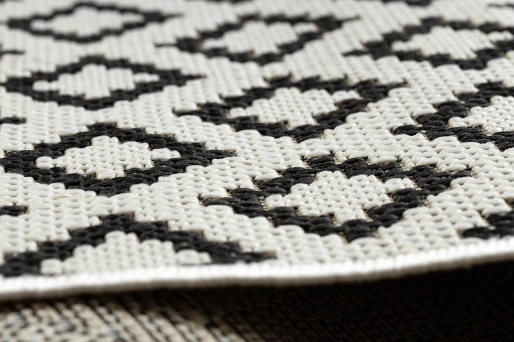 Koberec FLAT SISAL 49361960 Kosoštvorce krémová / čierna