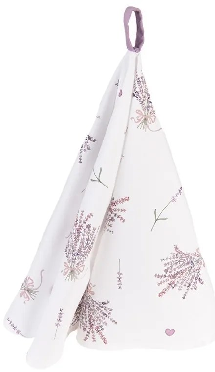 Bavlnená okrúhla utierka Lavander Garden - Ø 80 cm