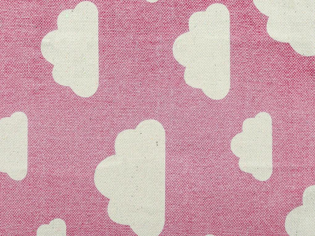 Detský bavlnený koberec so vzorom 60 x 90 cm ružový GWALIJAR Beliani
