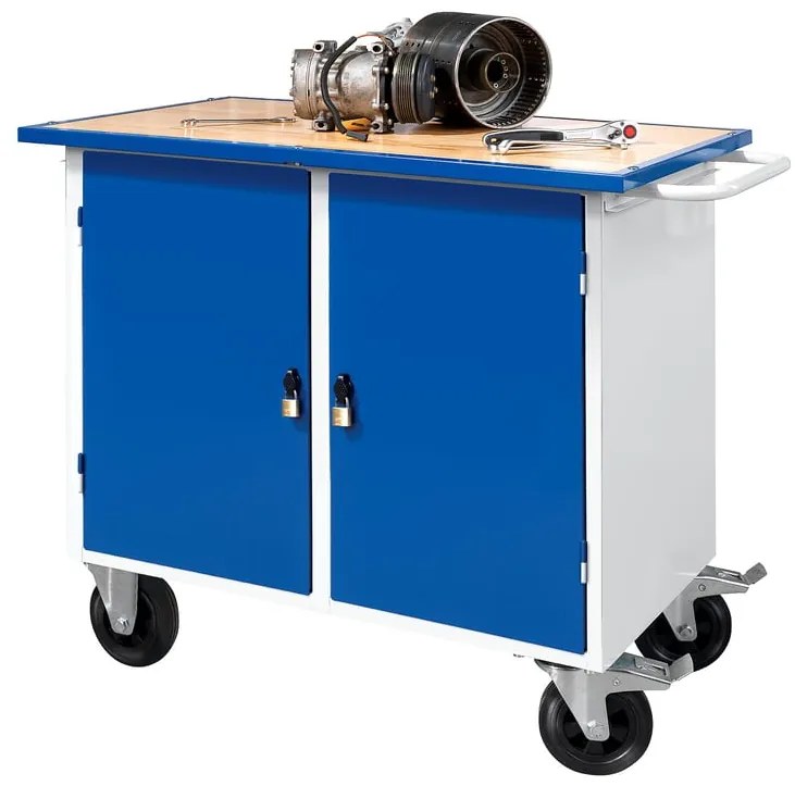 Dielenský stôl s kolieskami FLEX, 2 skrinky, 1100x595x900 mm