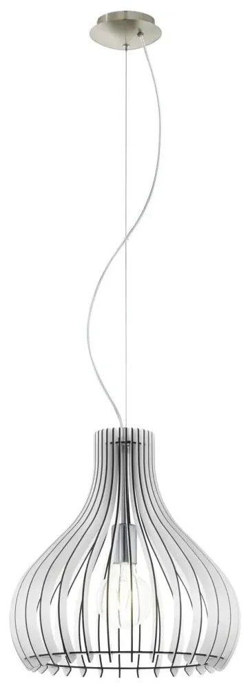 Eglo 61915 - Luster na lanku TINDORI 1xE27/60W/230V pr. 38 cm biela