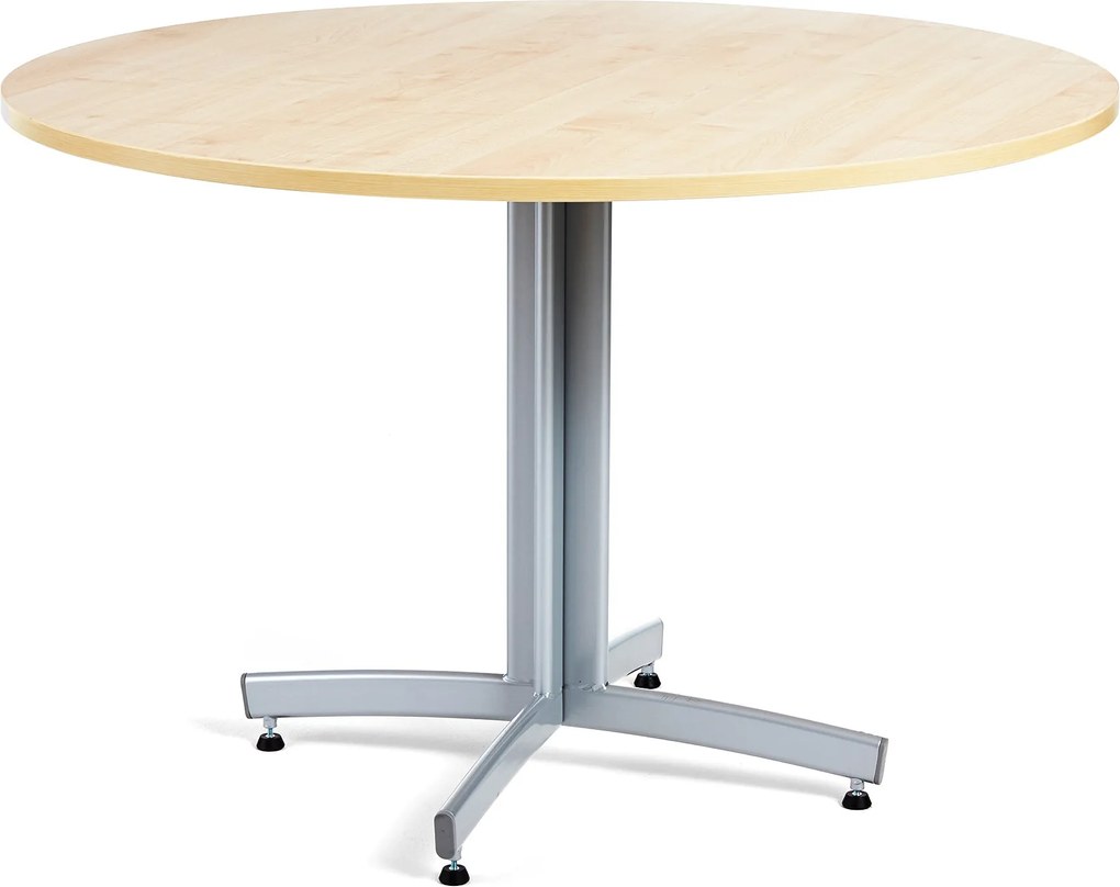 Jedálenský stôl Sanna, okrúhly Ø 1100 x V 720 mm, breza / chróm