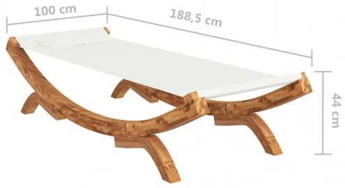 vidaXL Hojdacia sieť 100x188,5x44 cm masívny smrek krémová-