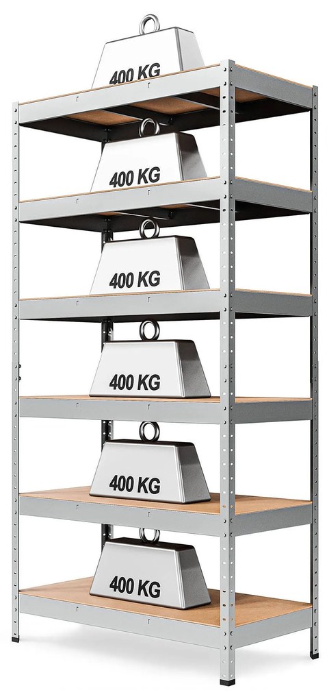 Marbo Kovový Regál Série Heavy 200x100x45 pozinkovaný Rozmer regálu: 200x100x45, Počet Políc: 6, Celková nosnosť regálu: 2400 KG