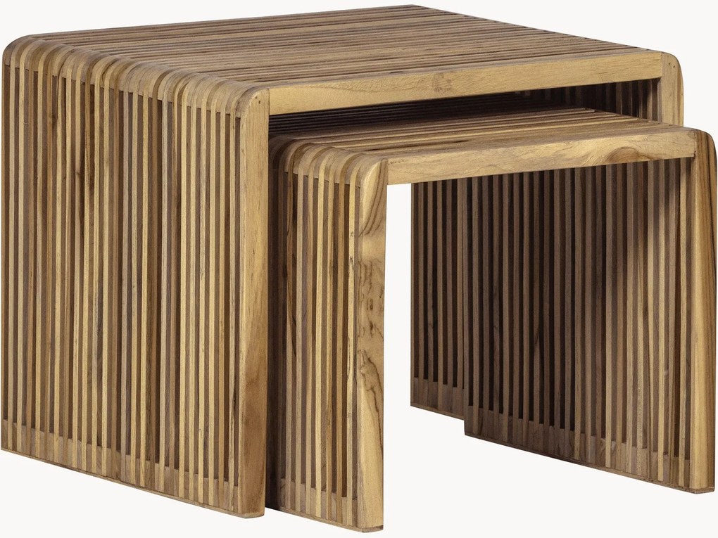Pomocné stolíky z tíkového dreva Jasmijn, 2 ks