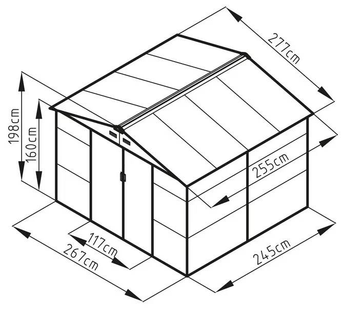 Záhradný domček G21 GAH 706 - 277 x 255 cm, hnedý 63900554