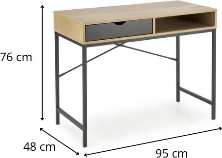 Písací stôl B50 dub zlatý/čierny