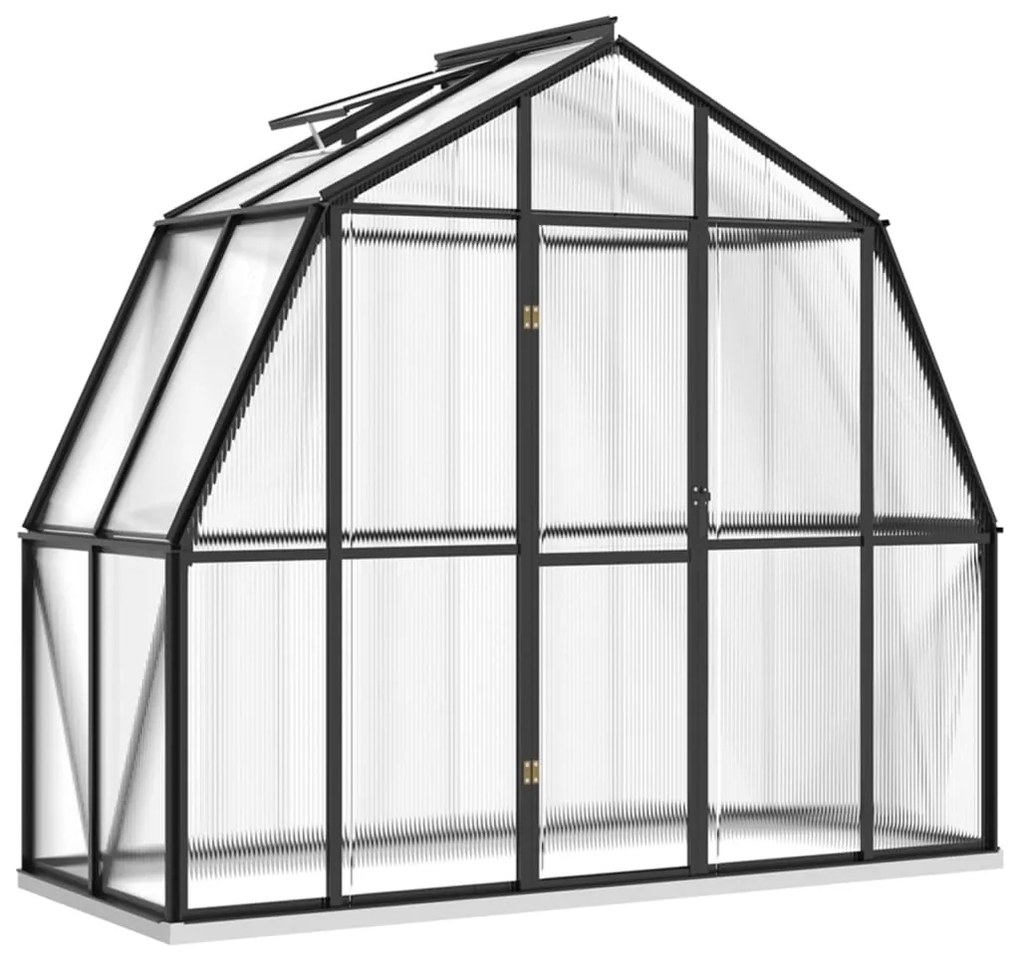 vidaXL Skleník s podkladovým rámom, antracitový 3,3 m², hliník