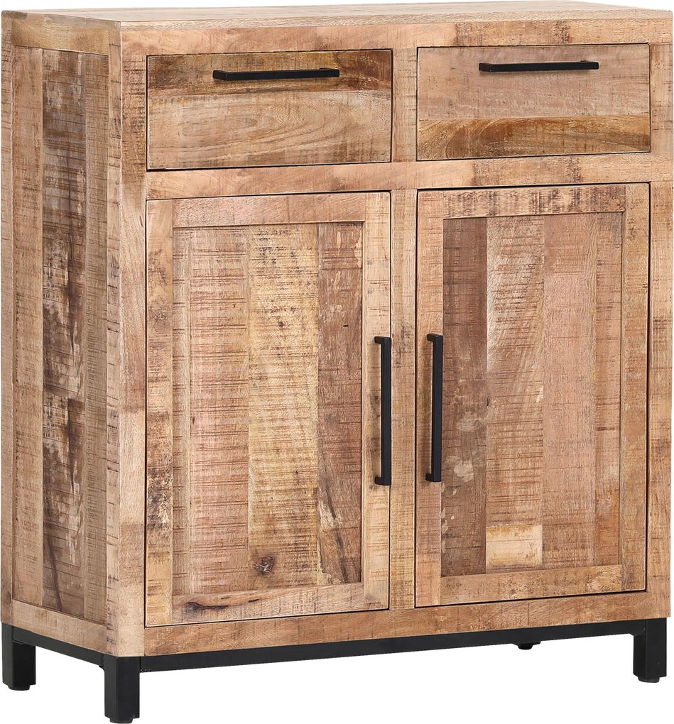 XXXLutz KOMODA, mangové drevo, prírodná farba, čierna, 90/85/40 cm Landscape - Komody - 002362086003