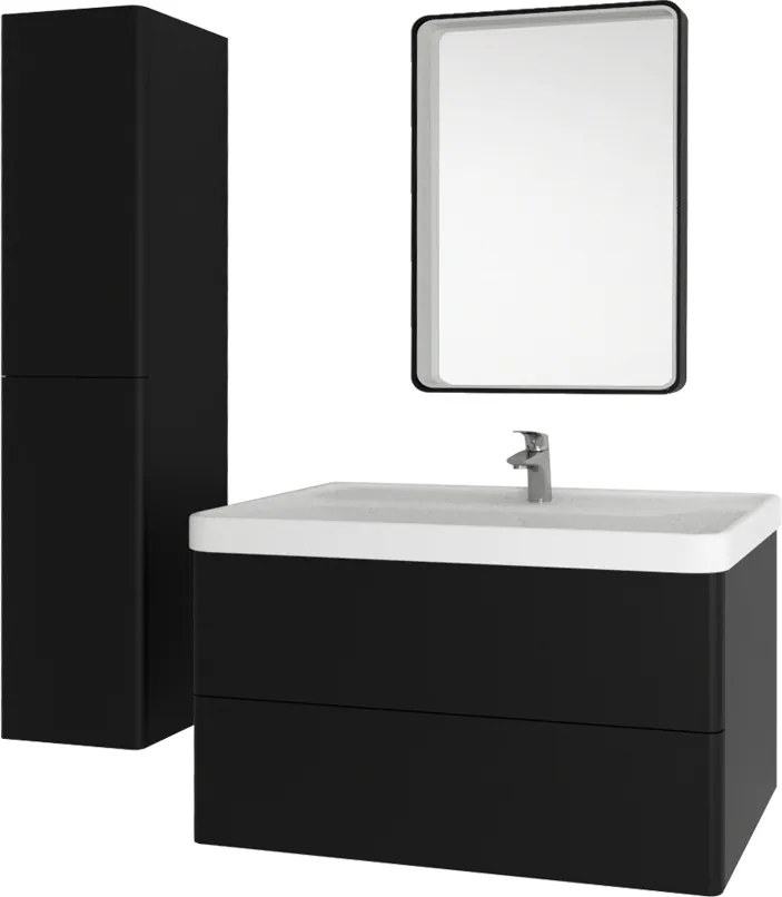 Mereo, Mereo Siena, kúpeľňová skrinka s keramickým umývadlom 101 cm, biela lesk, MER-CN4121