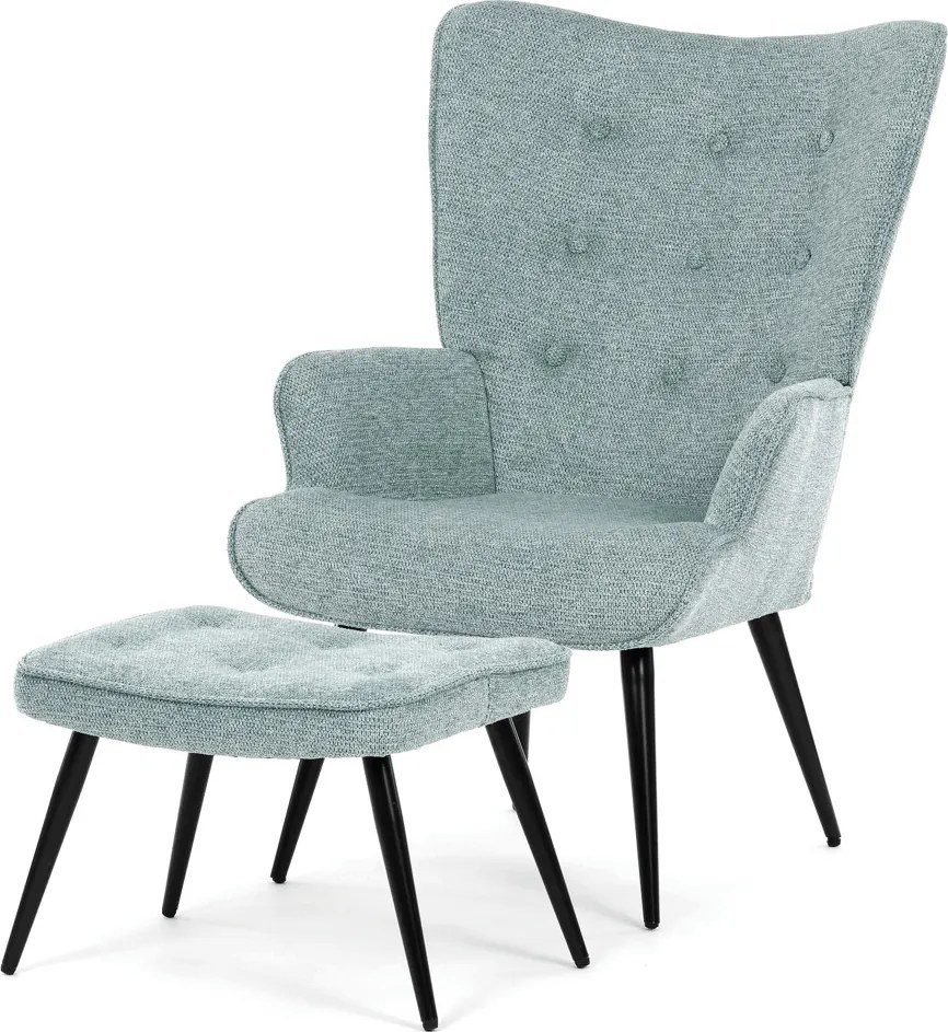 Kreslo ušiak s podnožou ELDORIA PATCHWORK