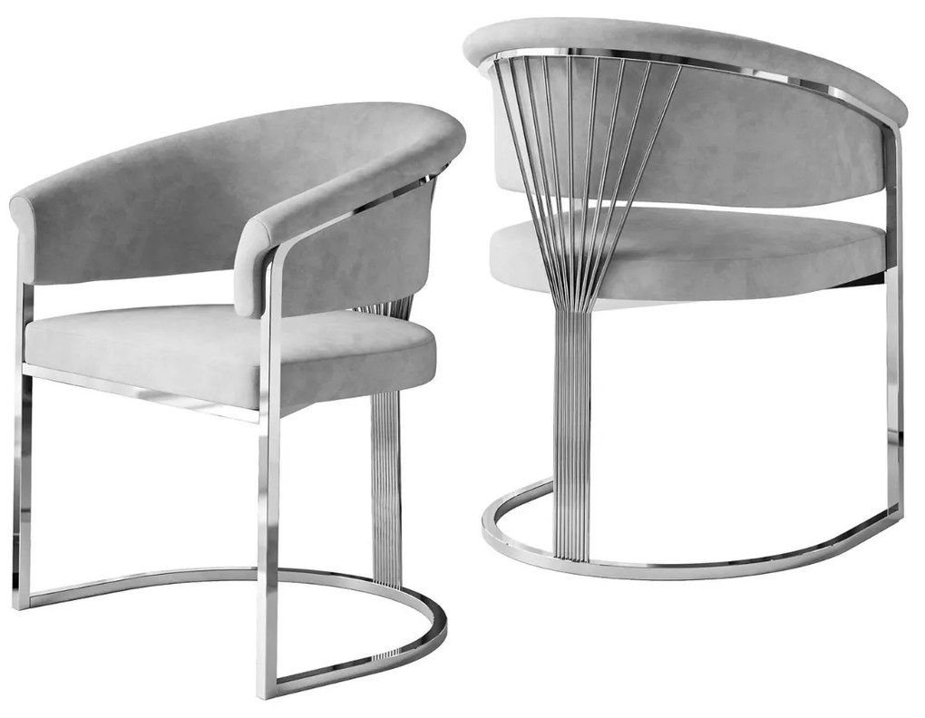 JEDÁLENSKÁ STOLIČKA GISELLE SIVÁ + CHRÓM