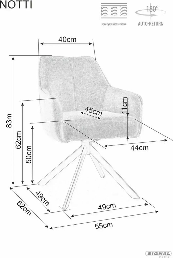 SI Stolička Notti Brego svetlo béžová