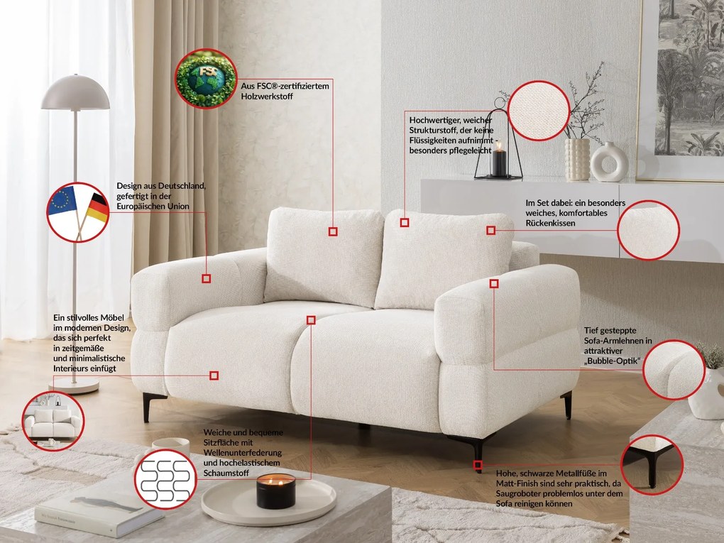 POHOVKA FLEUR 2 MIESTNÁ BIELA 154 cm