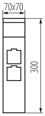 Kanlux 38763-Vonkajšia lampa s 2 zásuvkami DASTEN 1xG9/11W/230V 30 cm IP44 čierna