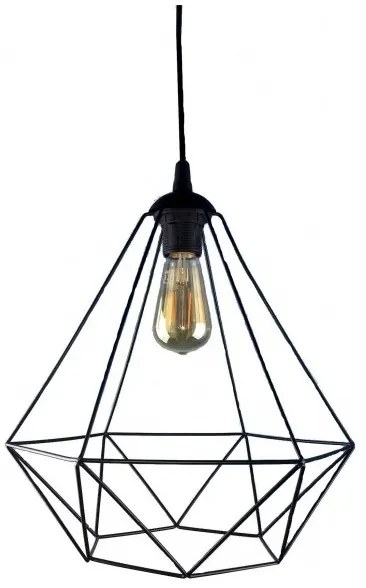 Luster na lanku DIAMOND 1xE27/60W/230V čierna