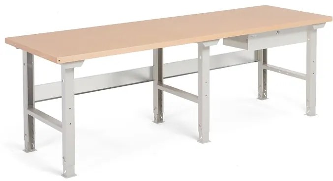 Dielenský stôl Robust so zásuvkou, 2500x800 mm