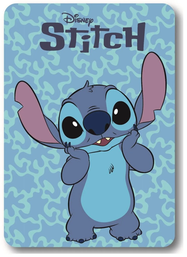 DETSKÁ FLEECOVÁ DEKA STITCH 100X140 CM VZOROVANÁ