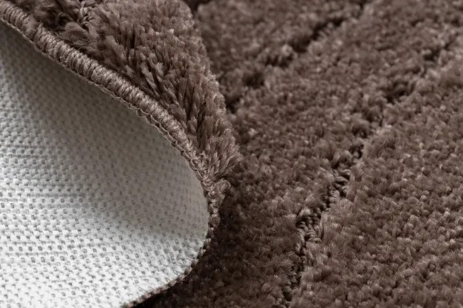 Kúpeľňový koberček SUPREME WAVES vlny, hnedý kruh