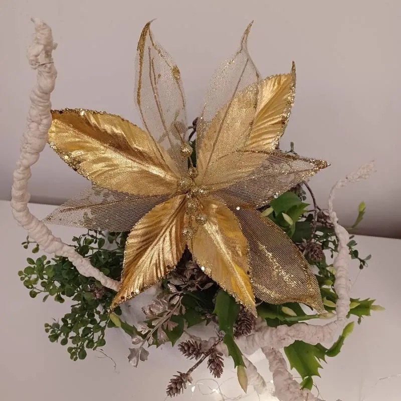 DECOLED Kvetina, 31 x 20 cm, zlatá