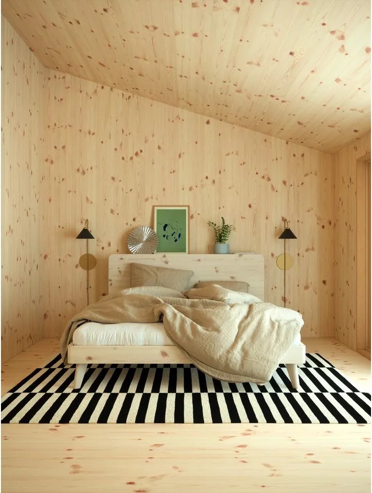 Hnedá dvojlôžková posteľ z borovicového dreva s roštom 160x200 cm Retreat – Karup Design