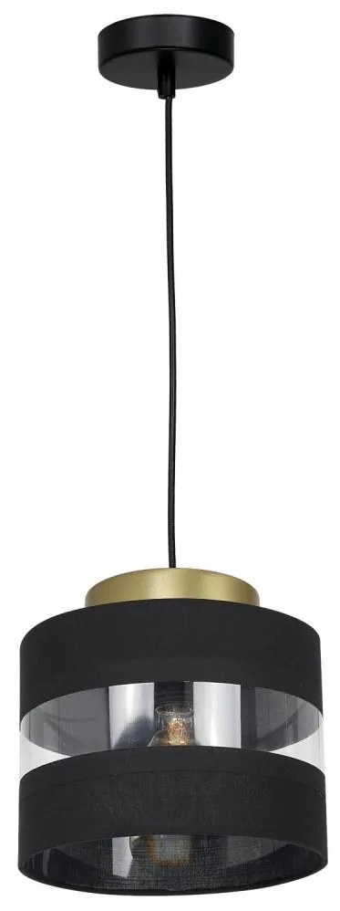 Luster na lanku HAVARD 1xE27/60W/230V čierna/mosadz