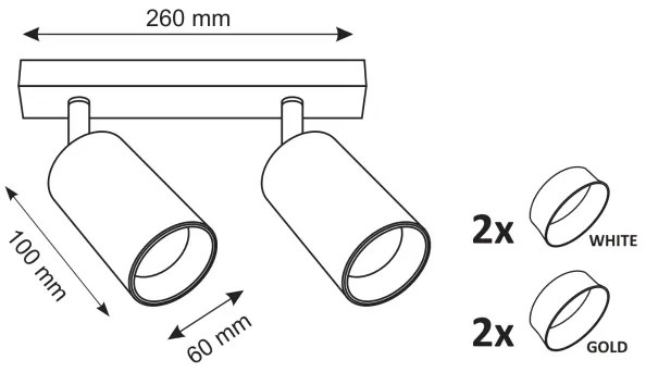 Bodové svietidlo MARIBEL 2xGU10/10W/230V biela