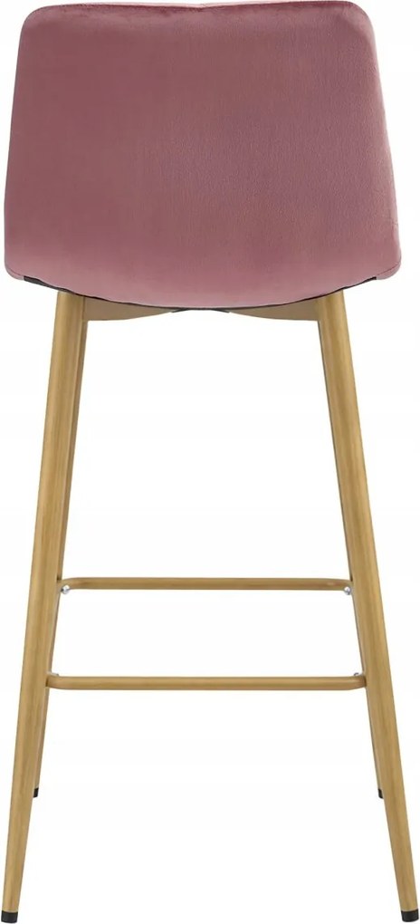 Barová stolička POZZA VELVET, ružová