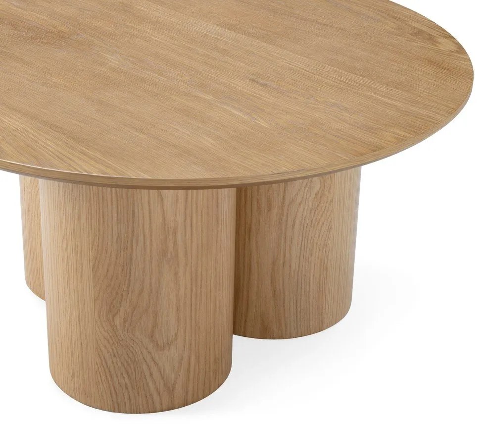 Okrúhly konferenčný stolík v dekore duba v prírodnej farbe ø 80 cm Lua – MOME