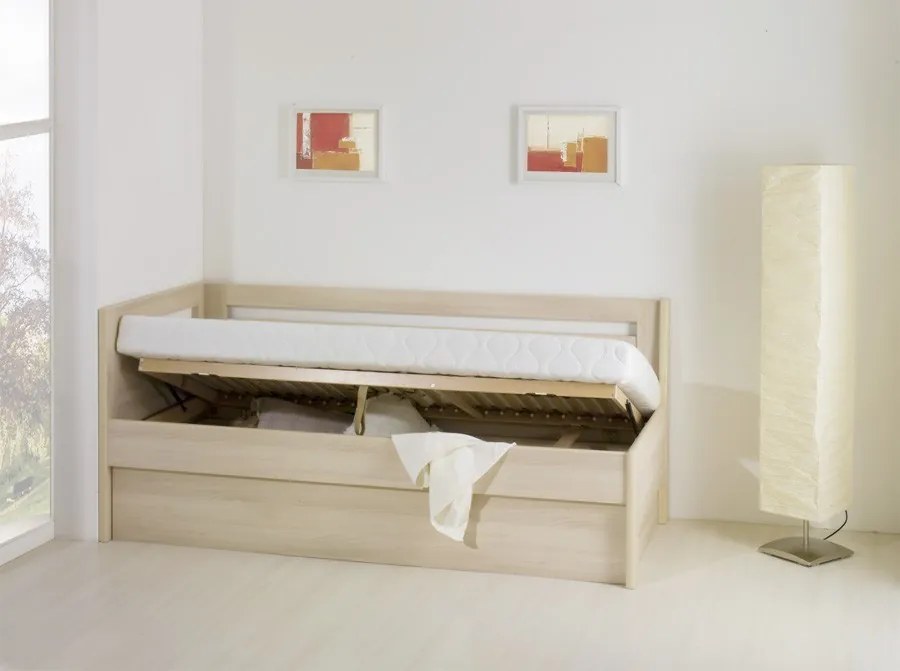 BMB TINA - masívna dubová posteľ 90 x 200 cm pravá, dub masív