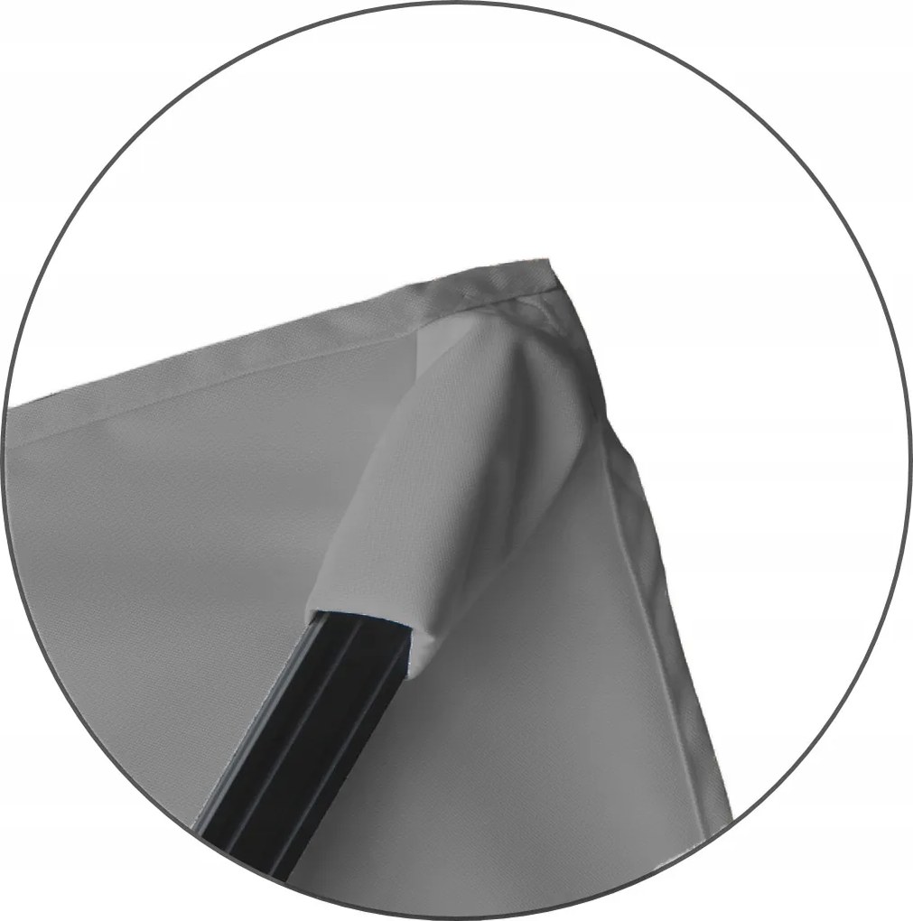 CH Sivý záhradný slnečník s obalom Roma Mini - 2,5x2,5 m