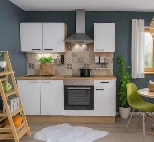 Kuchynská linka Naturel 195x60x91 cm mat alpská biela