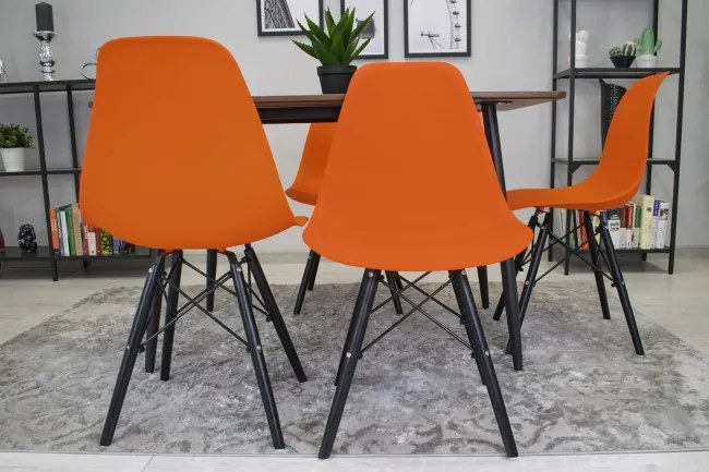 Set jedálenských stoličiek OSAKA oranžové (čierne nohy) 4ks
