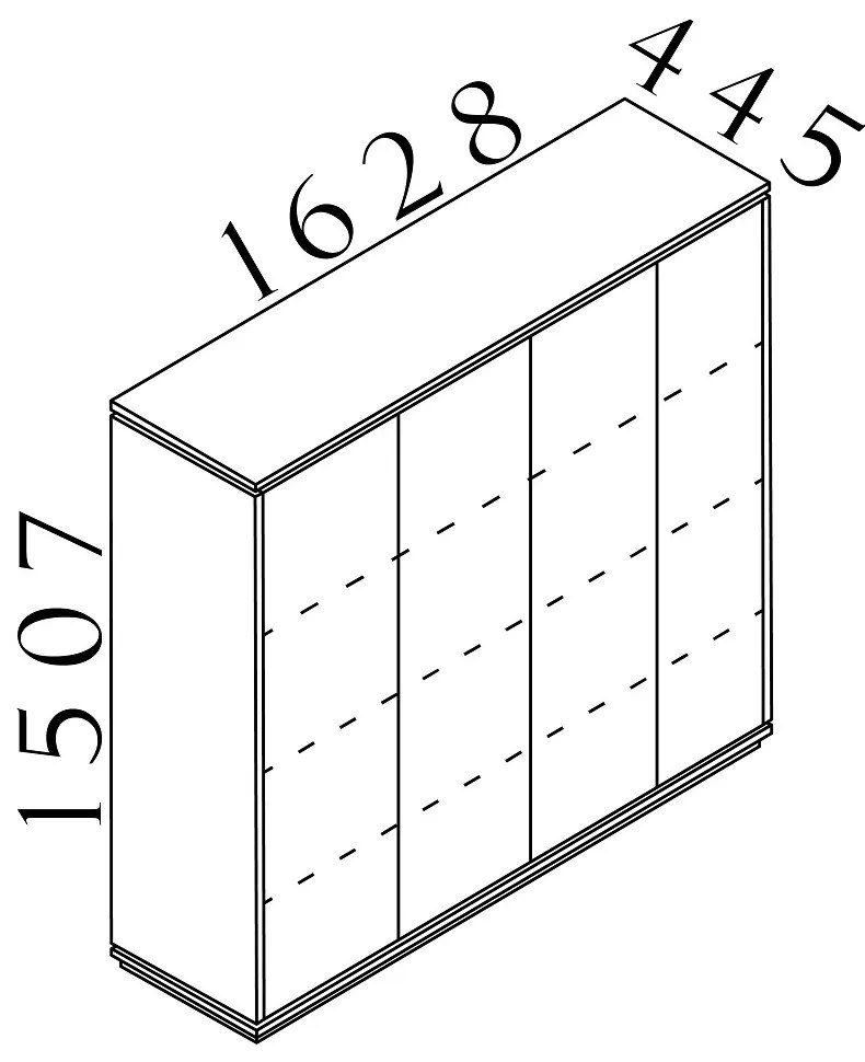 Vysoká skriňa Creator 162,8 x 44,5 x 150,7 cm, biela / antracit