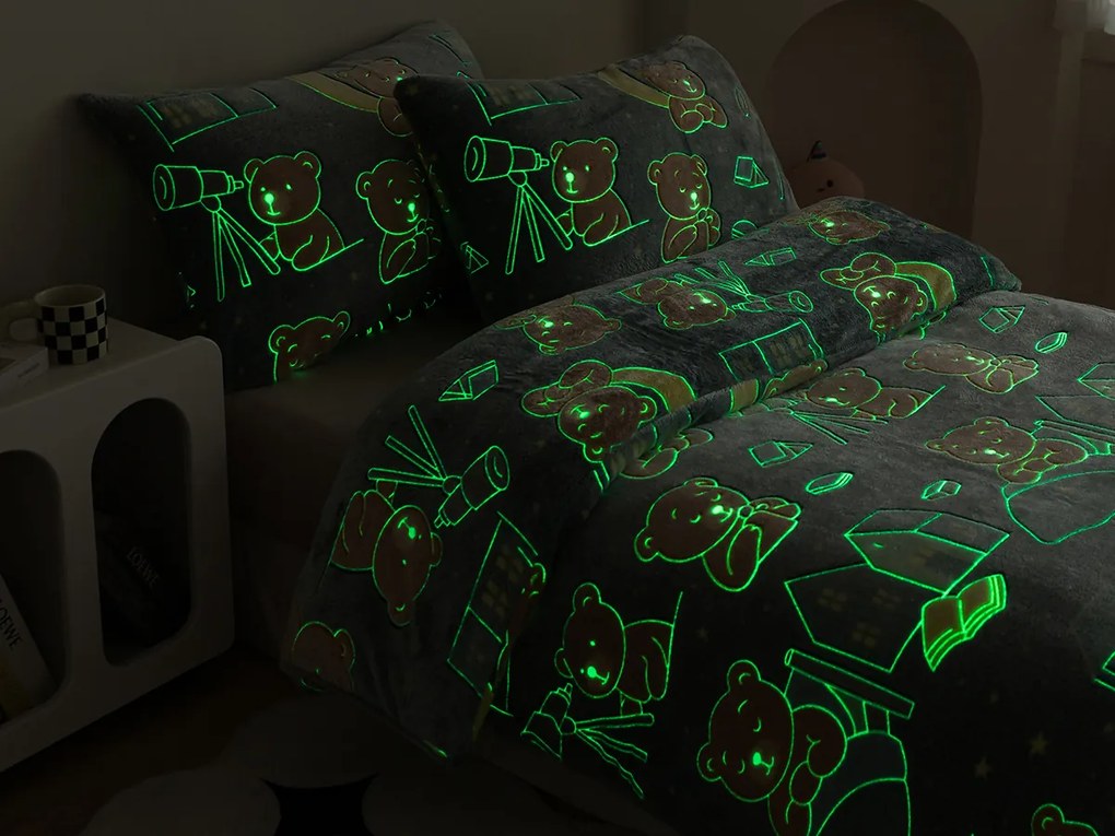 XPOSE® Mikroplyšové obliečky MEDVEDÍ SEN Exclusive (svietiací efekt)