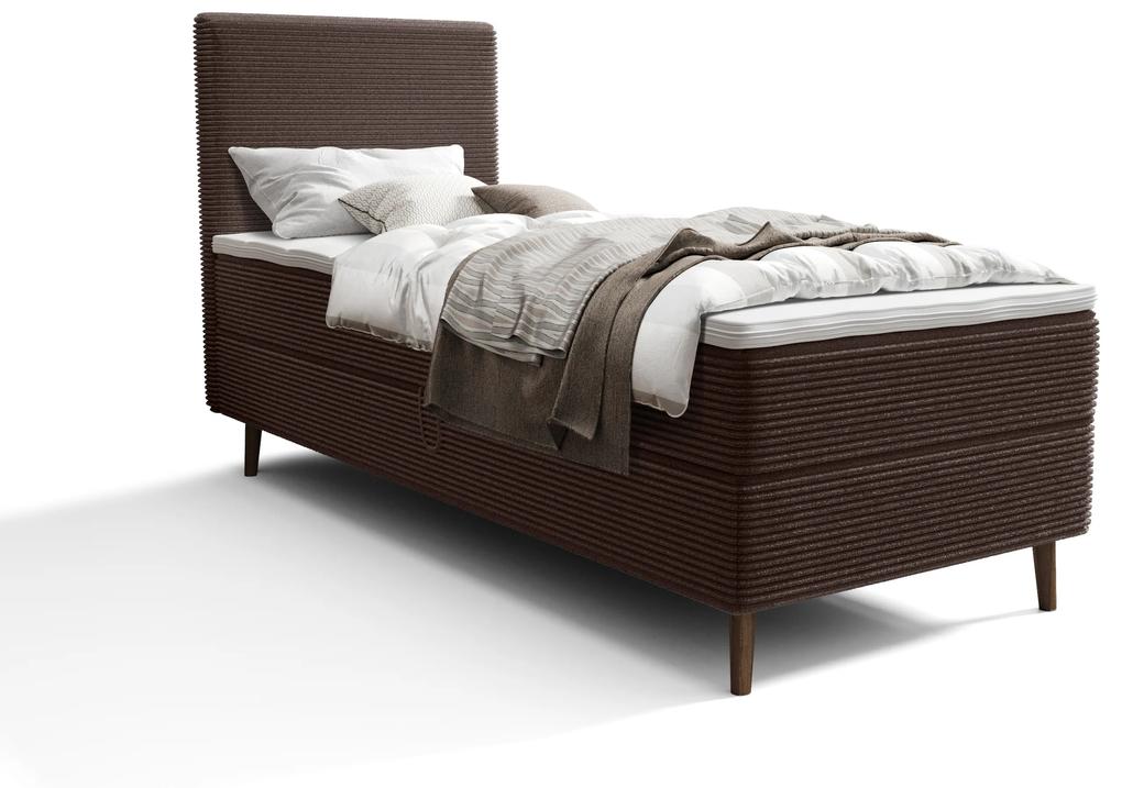 Jednolôžková posteľ 80 cm Napoli Bonell (hnedá) (s roštom, s úl. priestorom). Vlastná spoľahlivá doprava až k Vám domov. 1082406