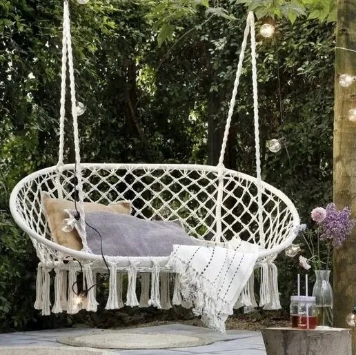 Závesné hojdacie kreslo pre dvoch LUNA - šedé