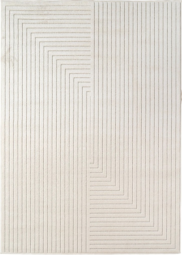 Ayyildiz, Kusový koberec Nova 1202 cream - na von aj na doma, 140x200, biela, chodba / predsieň