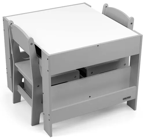 Detský stôl Sven sivý s dvomi stoličkami