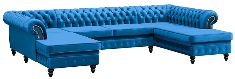 PROXIMA.store - Luxusná sedačka CHESTERFIELD LONG U FARBA NÔH: čierna, DRUH LÁTKY: TORRE - 17, FARBA OZDOBNÝCH ŠPENDLÍKOV: barok