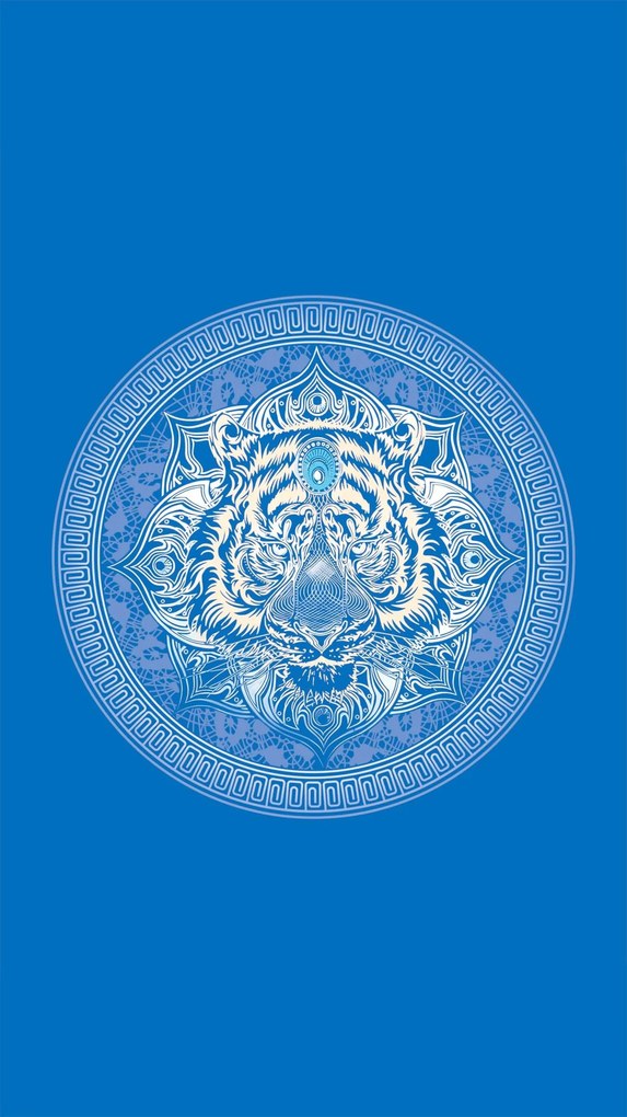 Rýchloschnúca plážová osuška TIGER 100x180 cm modrá, 100% mikrovlákno