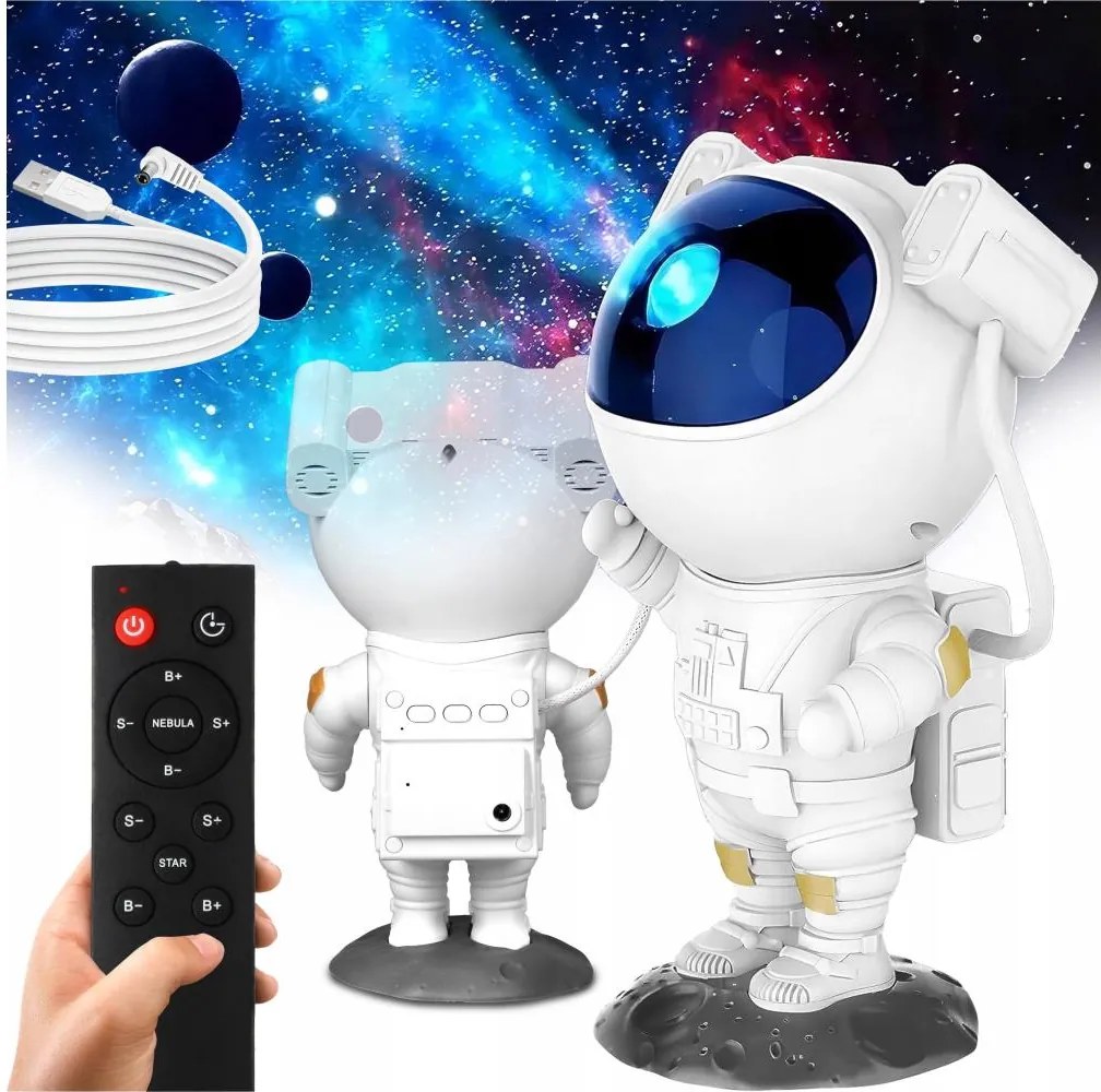 LED RGB projektor LED/5W/5V astronaut + diaľkové ovládanie