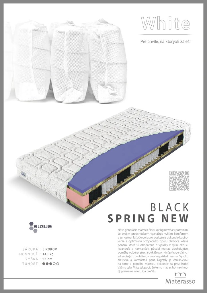 Materasso Taštičkový matrac Black Spring NEW Rozmer: 100 x 200 cm