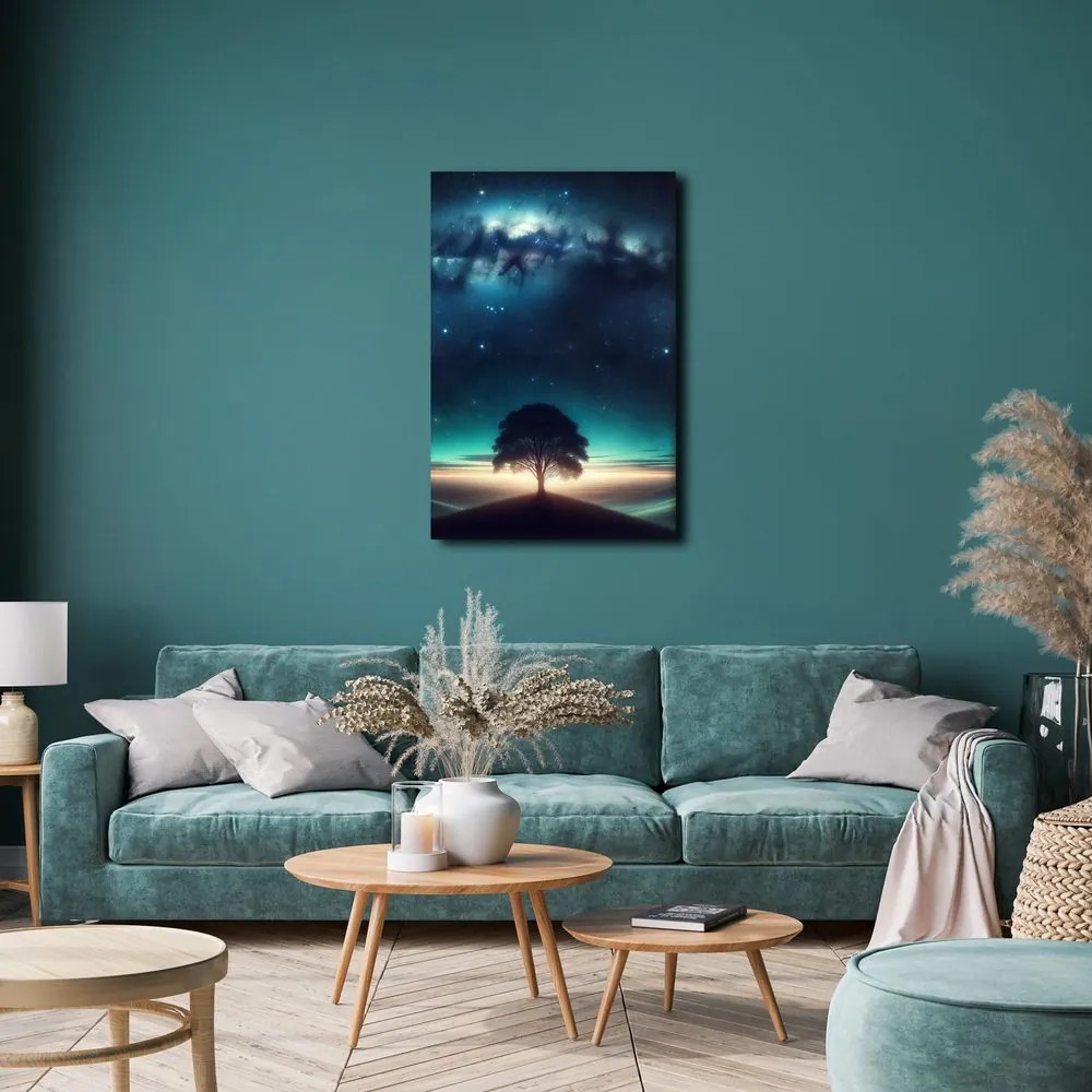 Obraz osamelý strom života v noci