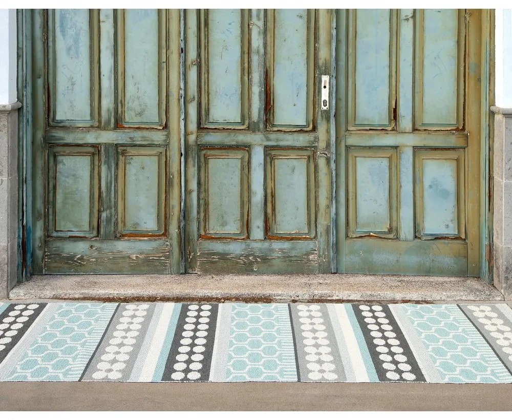 Sivo-tyrkysový vnútorný a vonkajší behúň 70x180 cm Asta Pale Turquoise – Pappelina