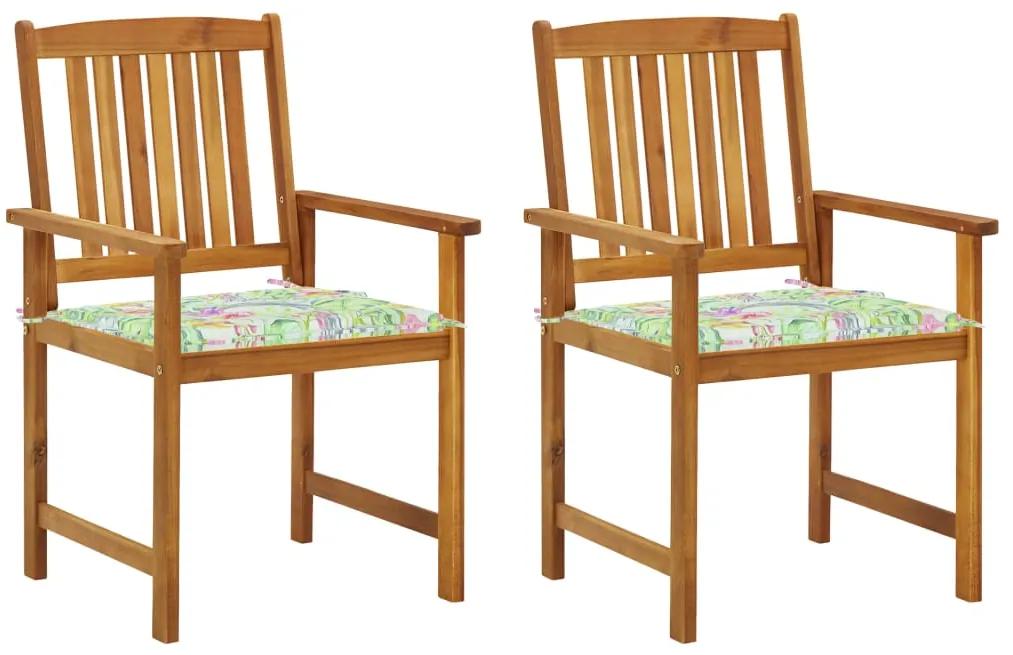 Záhradné stoličky s podložkami 2 ks, akáciový masív 3061191