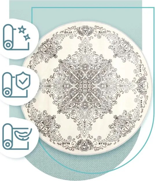 Koberec FD Lida Bianca Perla kruh